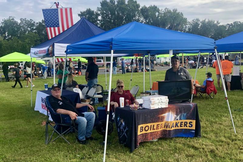 Local 433 promotes the Boilermakers union at the CMW welding competition. From l. to r., BA-ST Tim Rollins, recording secretary Barbara Martin and lead instructor and recruiter Cranford Lee Kemp. 